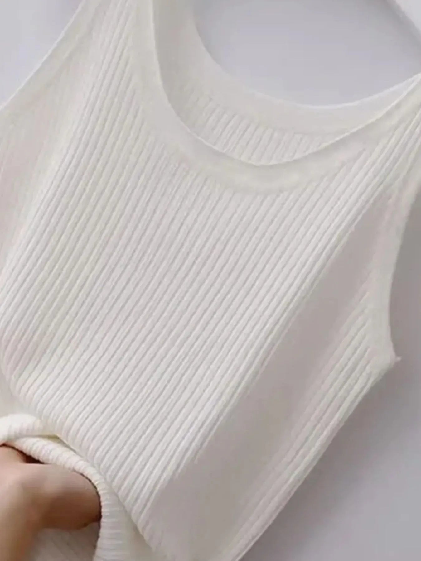 Plus Size Ribbed Knit Scoop Neck Tank Top