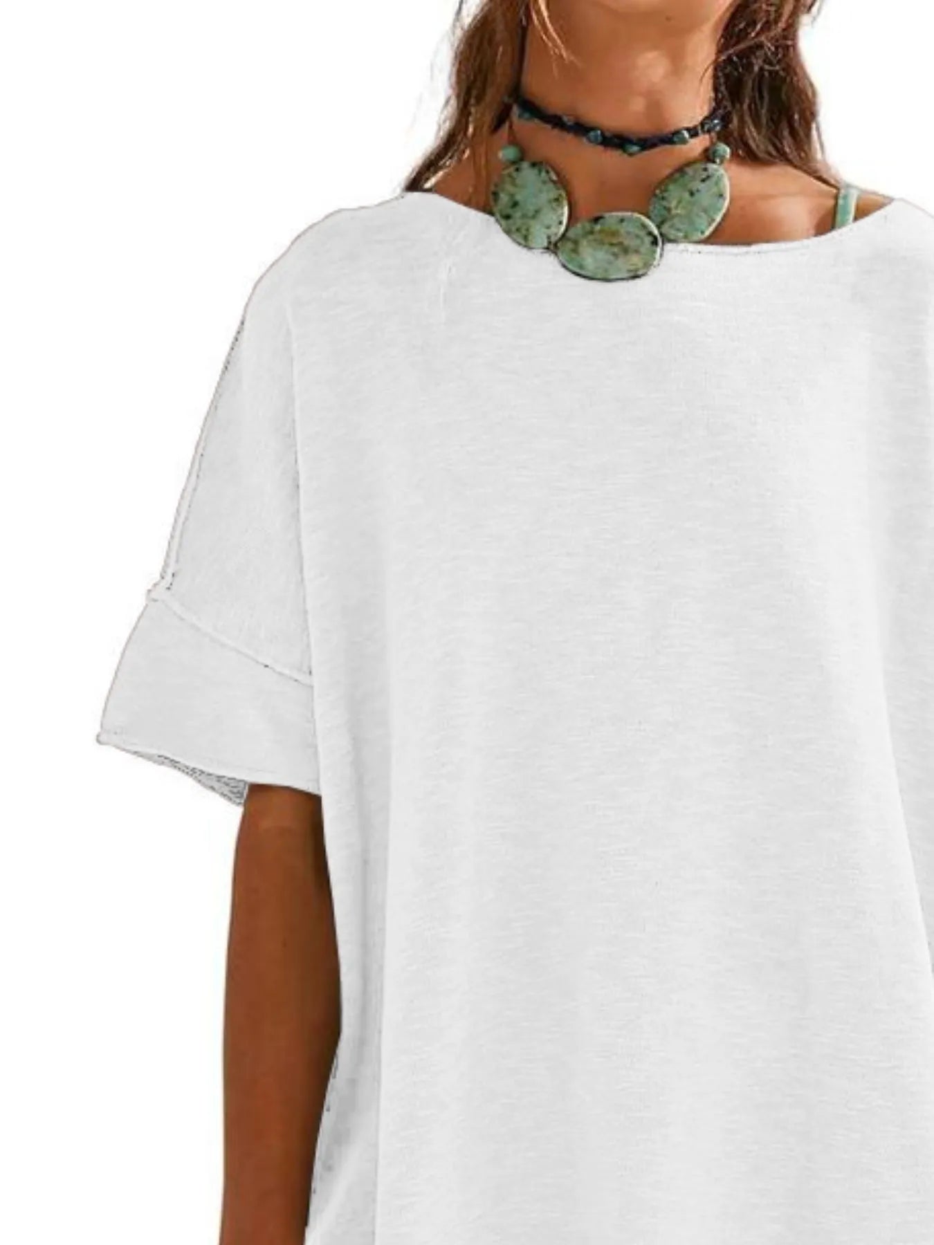 Oversized Round Neck Drop-Shoulder T-Shirt