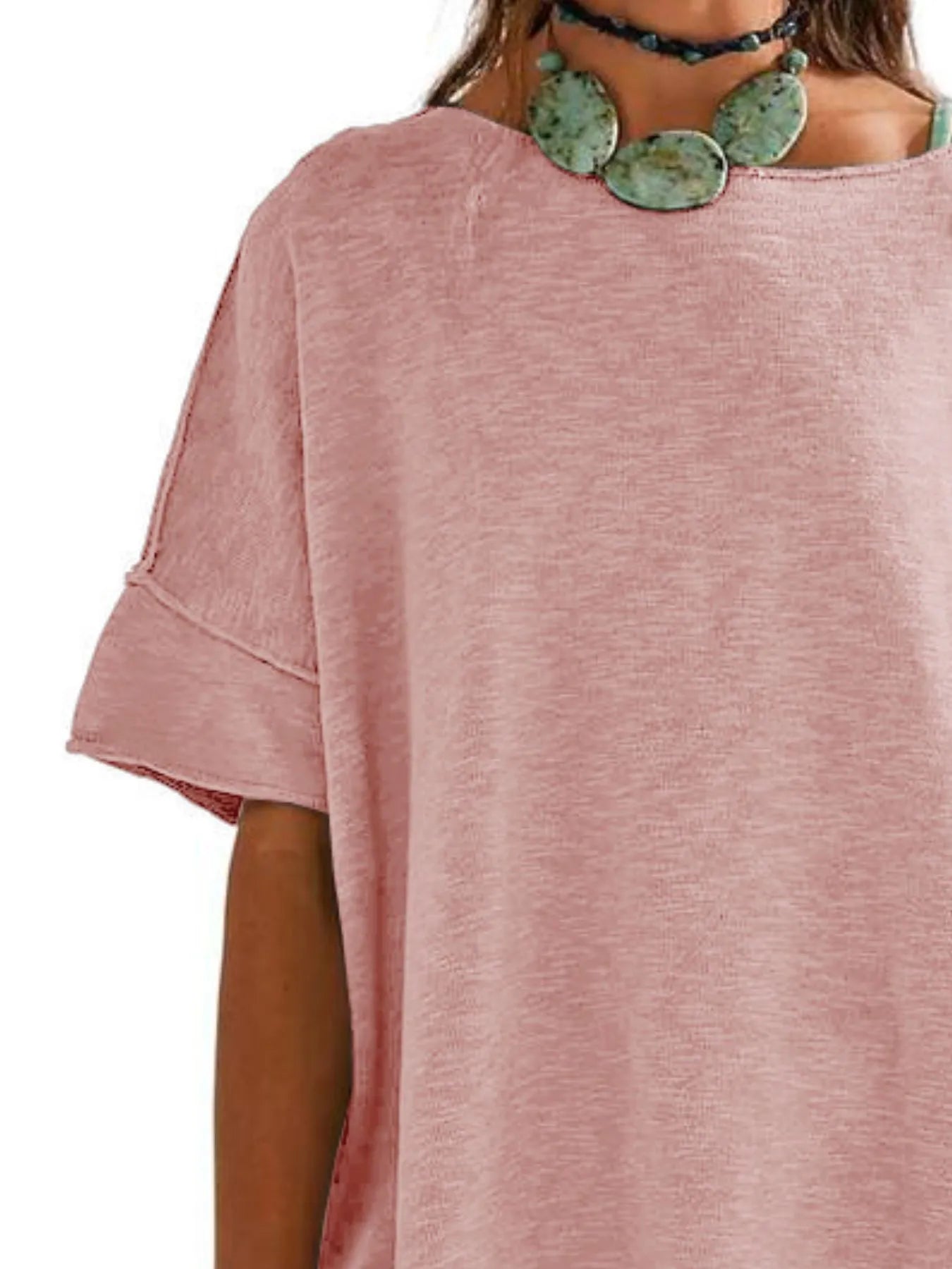 Oversized Round Neck Drop-Shoulder T-Shirt