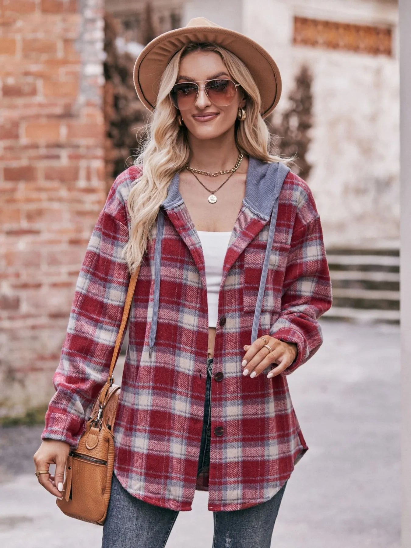Oversized Plaid Button Up Shacket