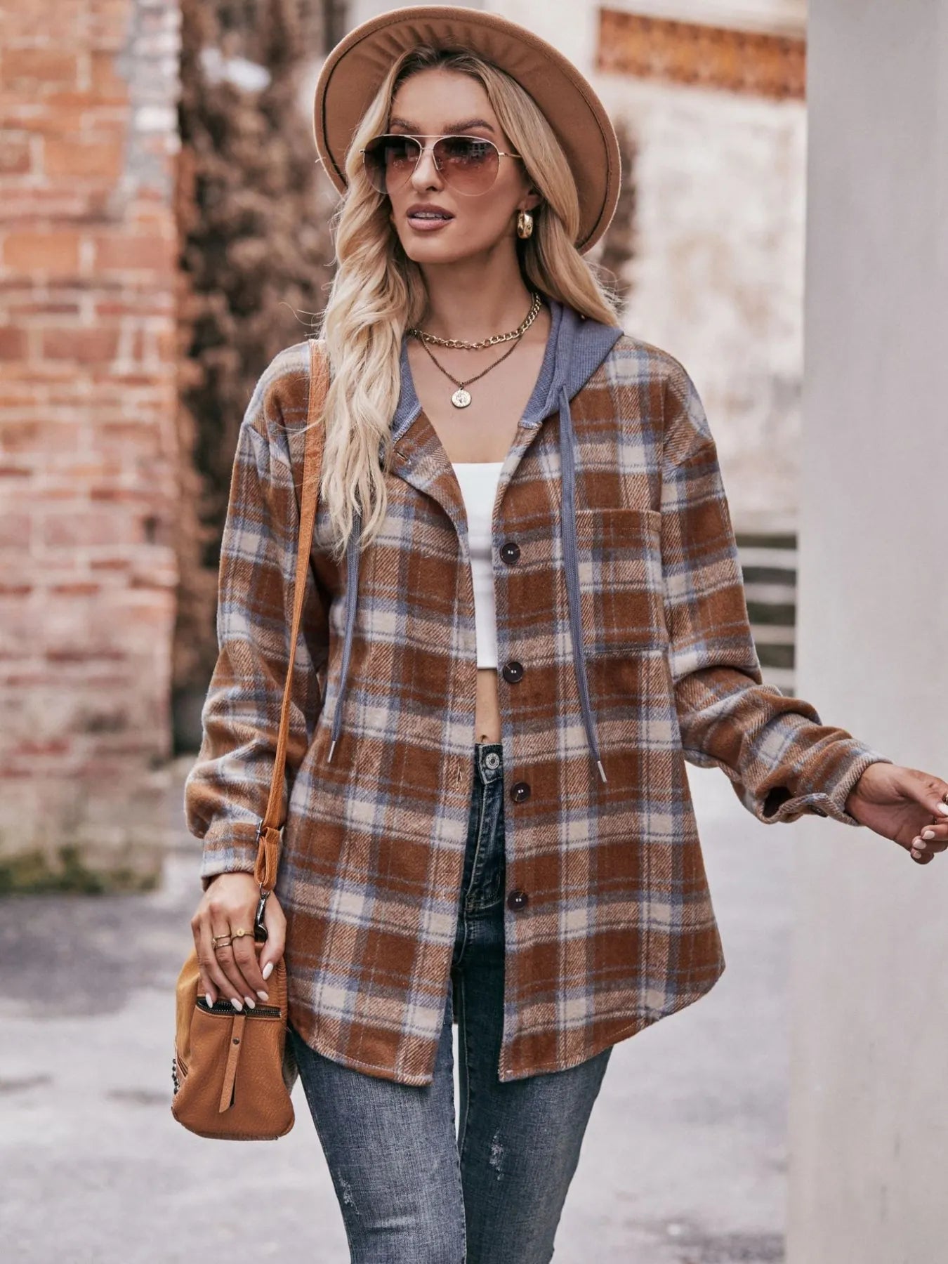 Oversized Plaid Button Up Shacket