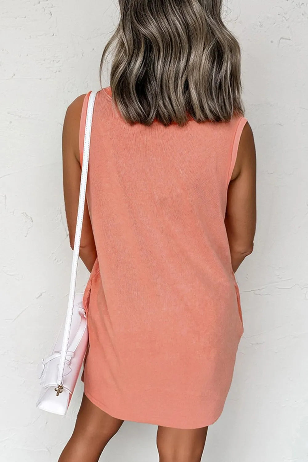 Round Neck Sleeveless Mini Dress with Pockets