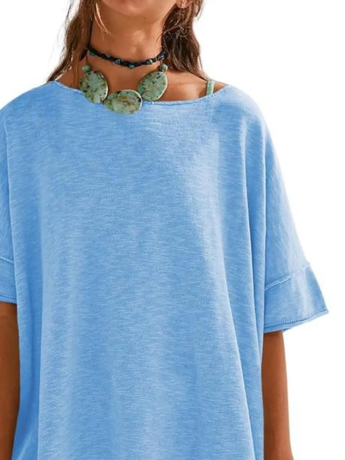 Oversized Round Neck Drop-Shoulder T-Shirt