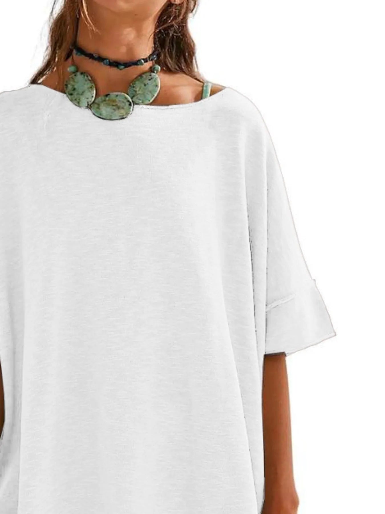 Oversized Round Neck Drop-Shoulder T-Shirt