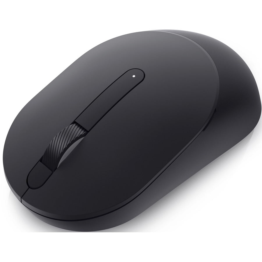 Angled view of the Dell MS300 Wireless Mouse, featuring its smooth surface and advanced wireless technology for seamless connectivity.
