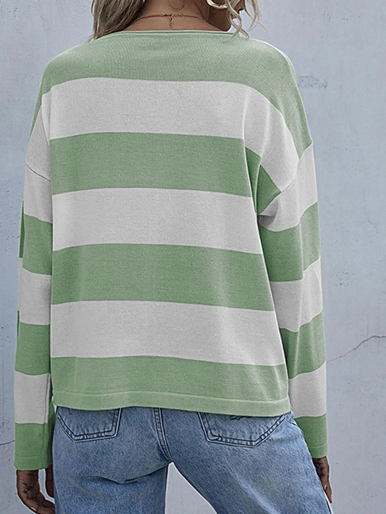 Striped Casual Long Sleeve Knit Top