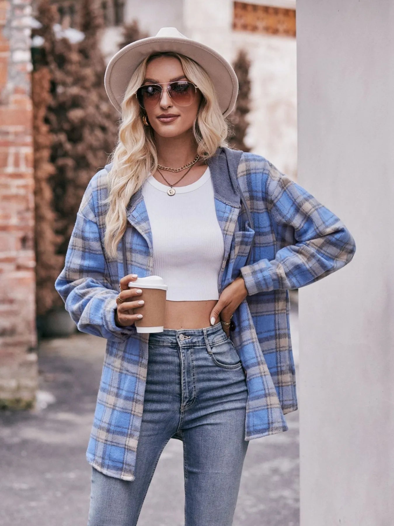 Oversized Plaid Button Up Shacket