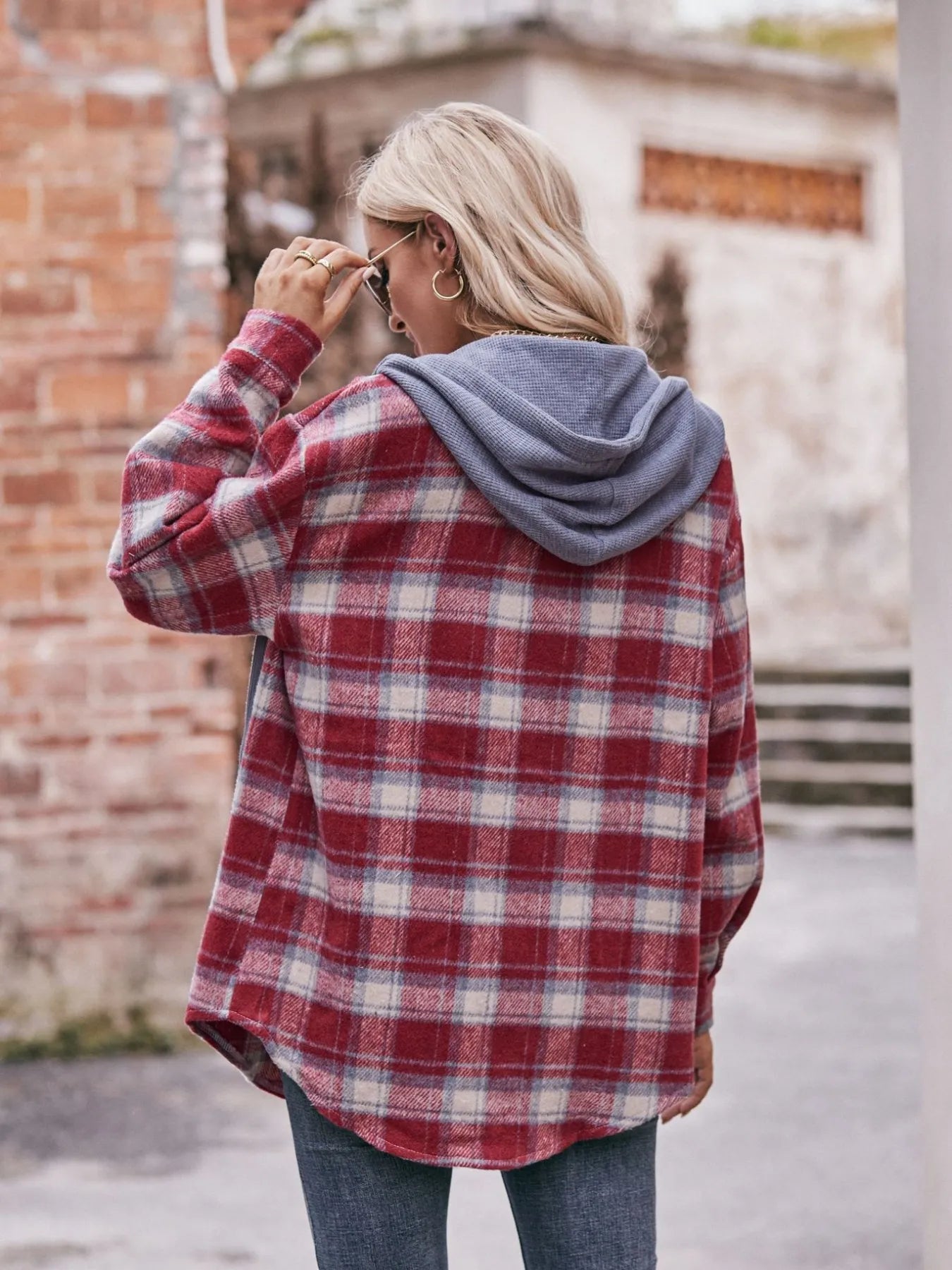 Oversized Plaid Button Up Shacket