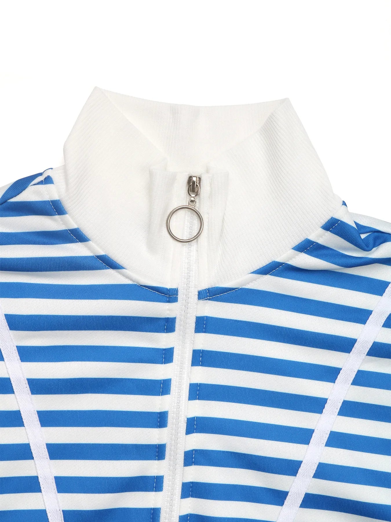 Striped Quarter Zip Long Sleeve Hoodie