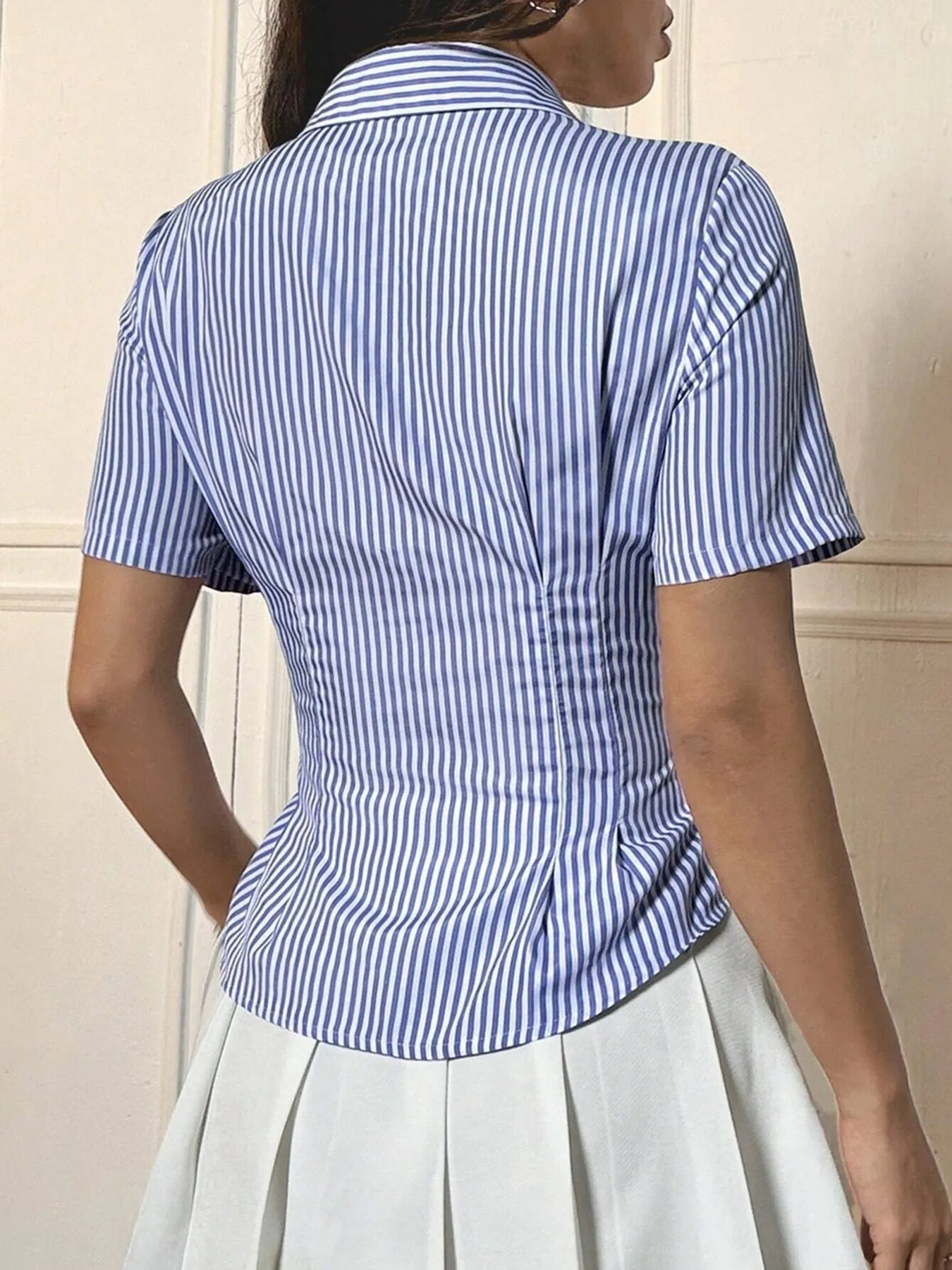 Gingham Short Sleeve Button-Up Shirt