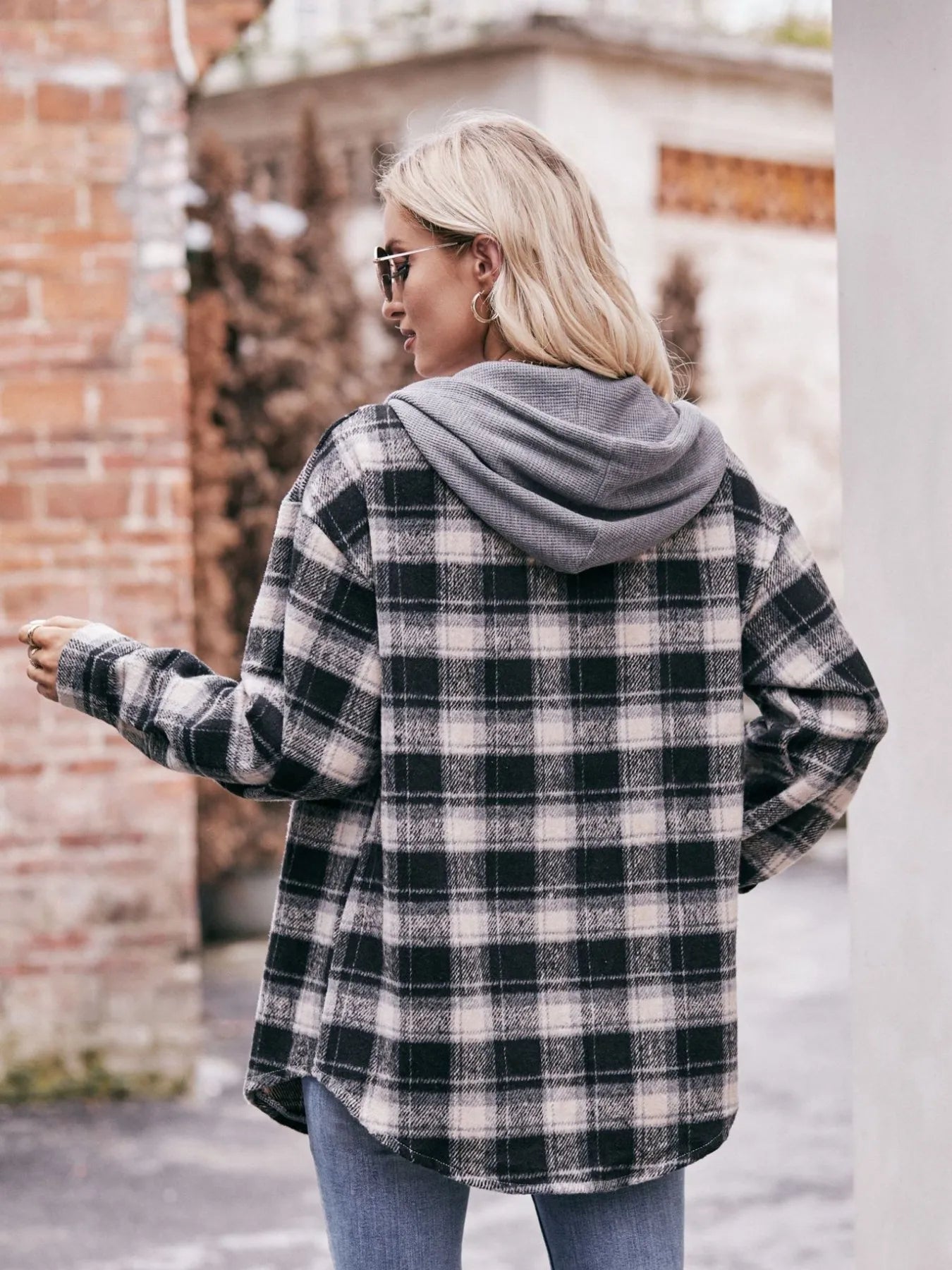 Oversized Plaid Button Up Shacket