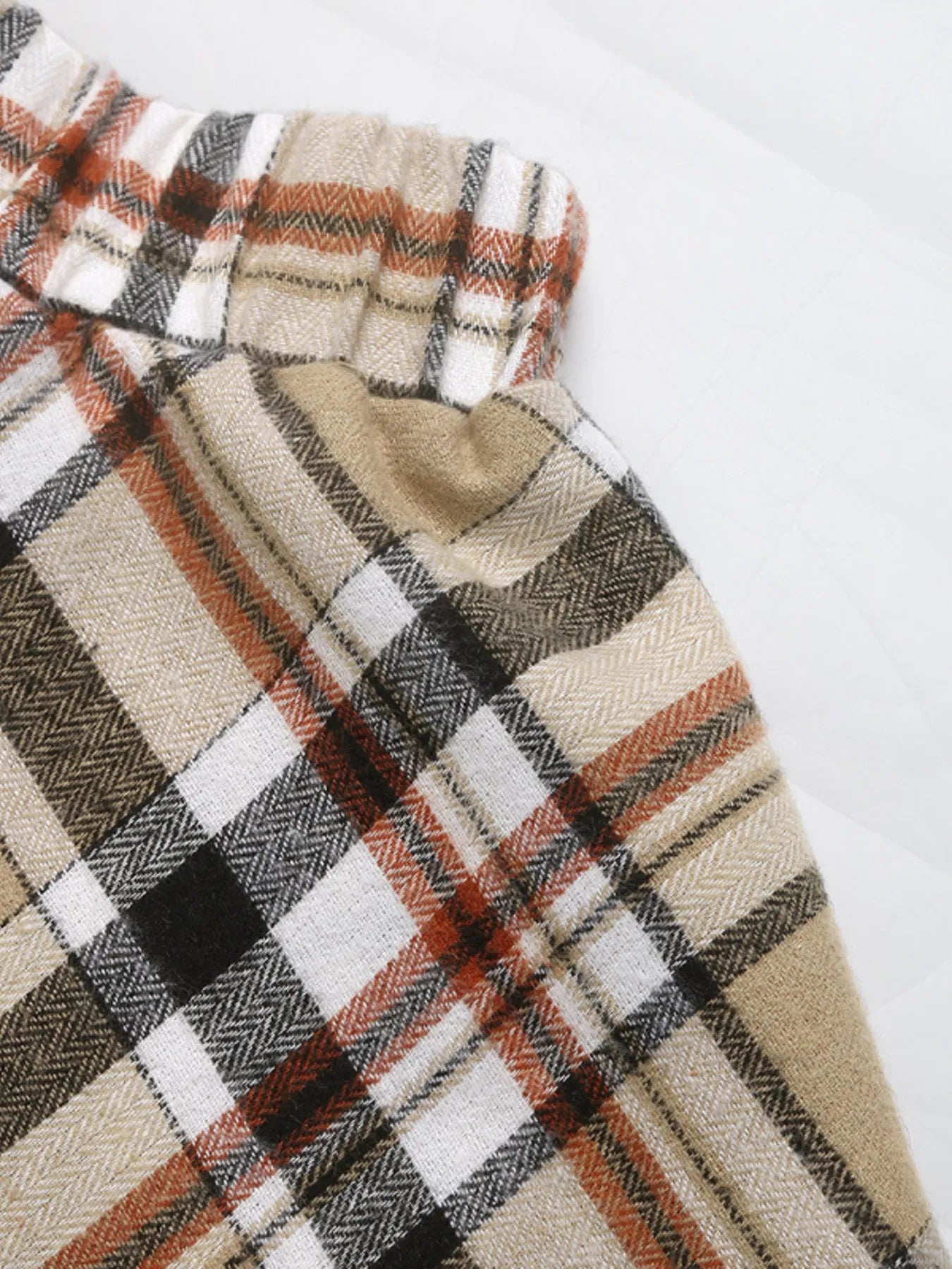 Plaid Button Up Shirt and Skirt Set
