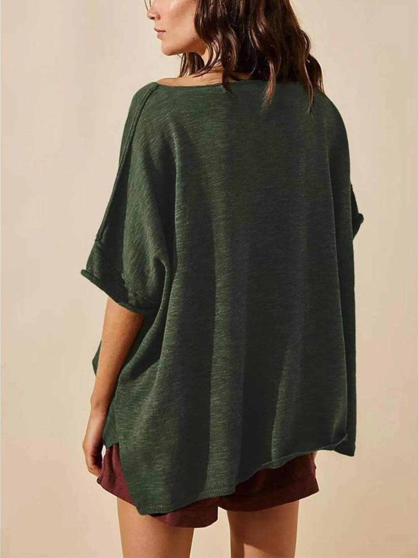 Oversized Round Neck Drop-Shoulder T-Shirt
