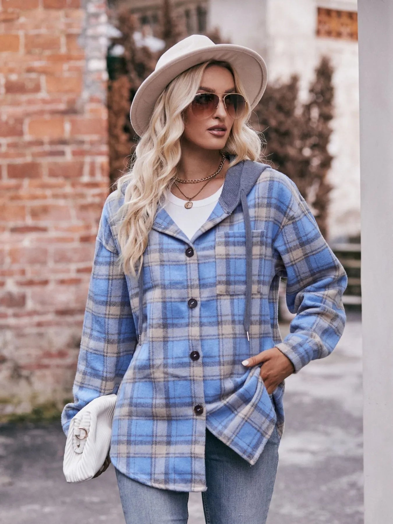 Oversized Plaid Button Up Shacket