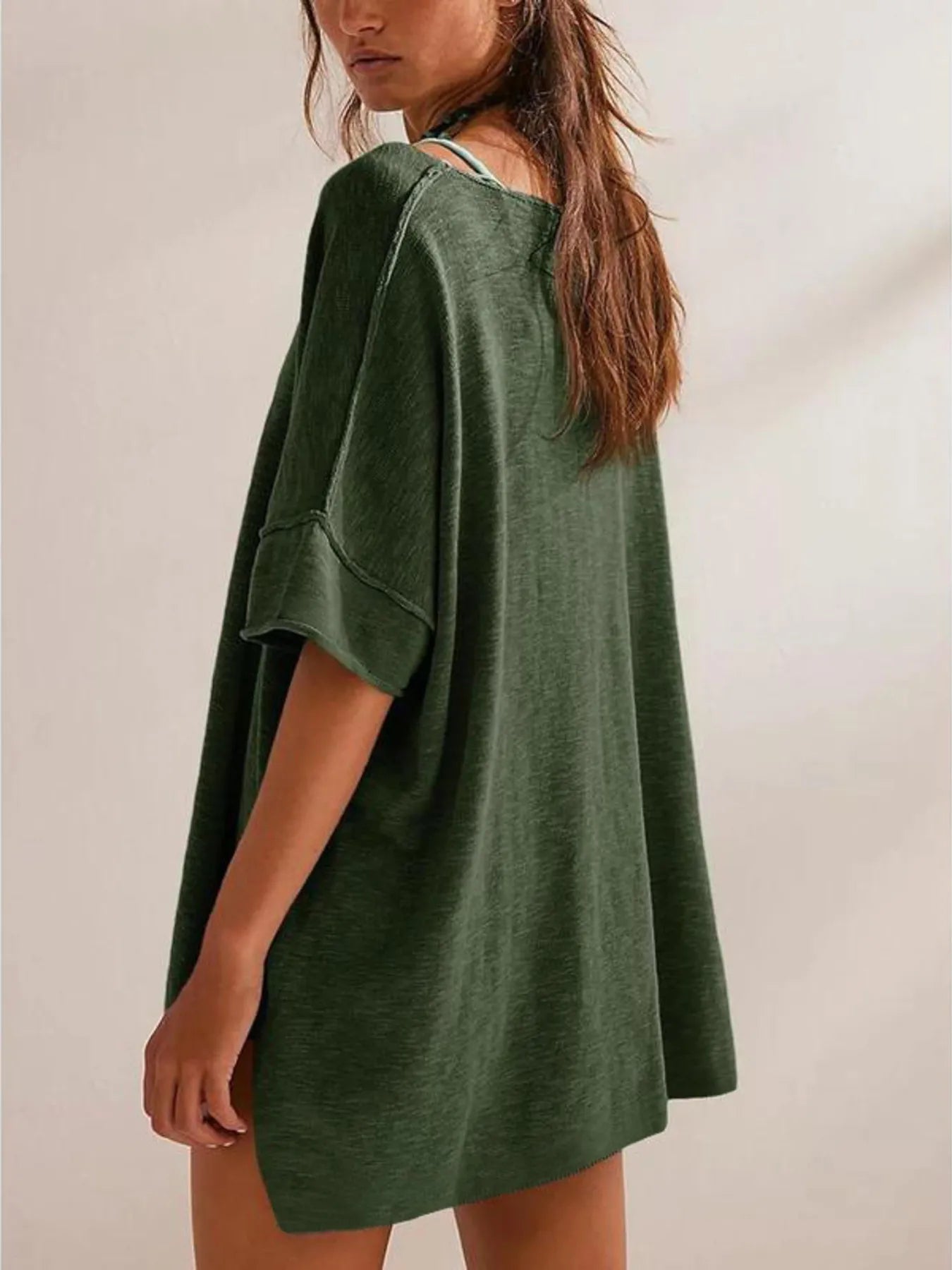 Oversized Round Neck Drop-Shoulder T-Shirt