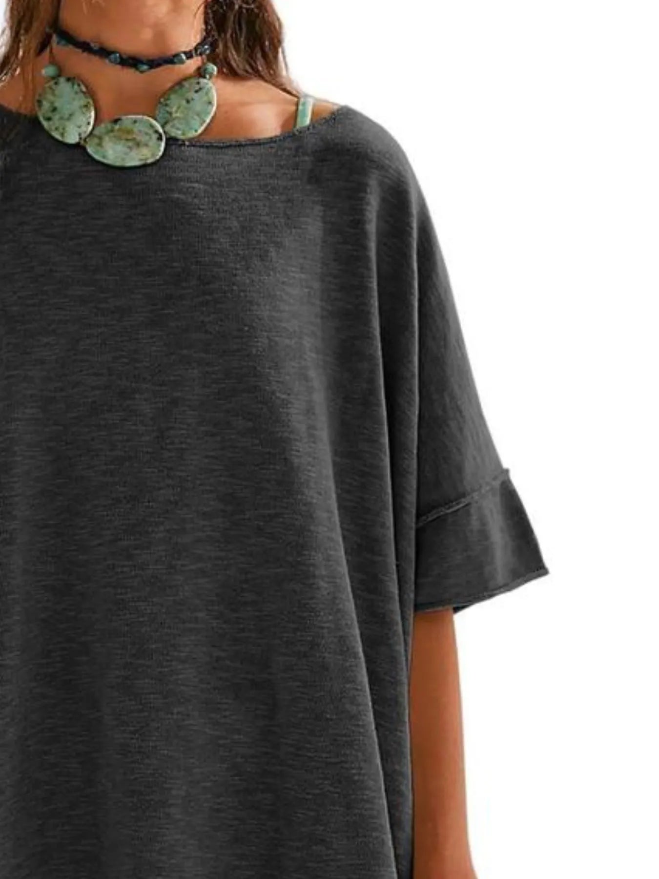 Oversized Round Neck Drop-Shoulder T-Shirt