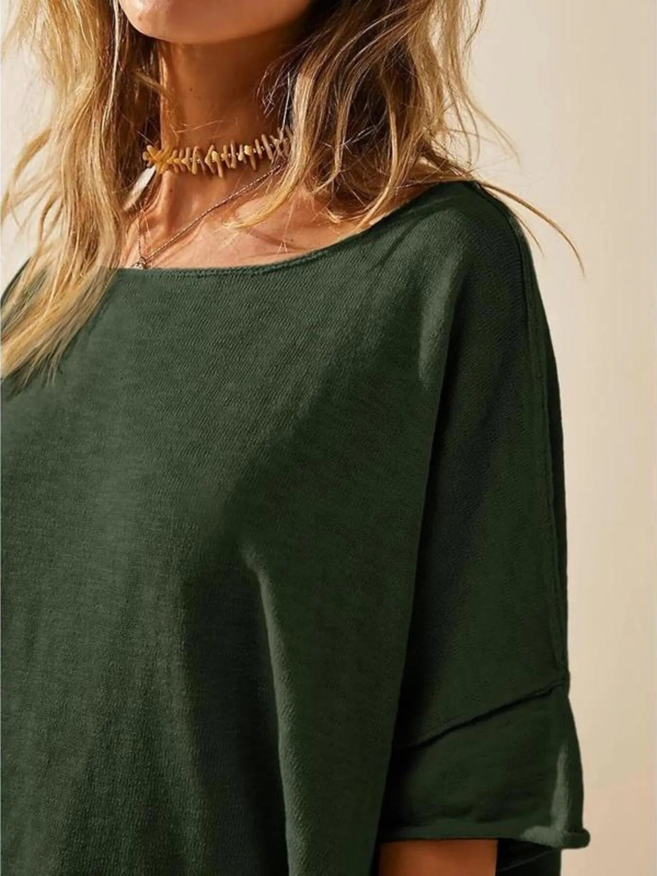 Oversized Round Neck Drop-Shoulder T-Shirt