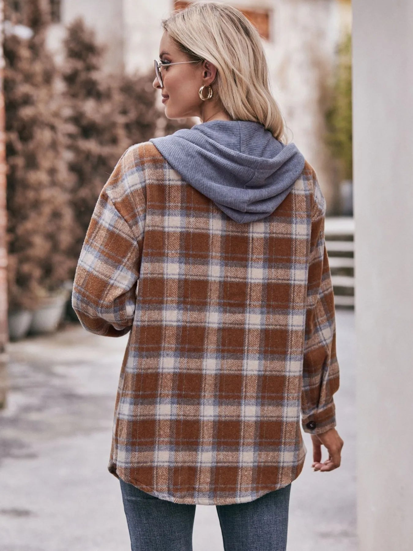 Oversized Plaid Button Up Shacket