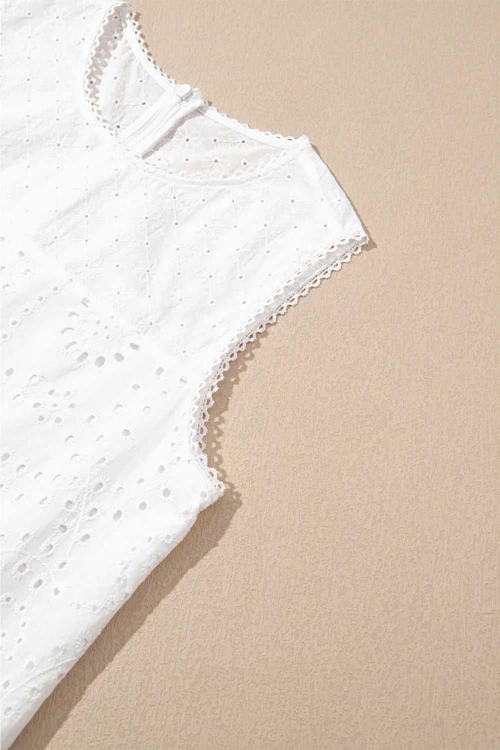 Floral Eyelet Embroidered Sleeveless Shift Dress