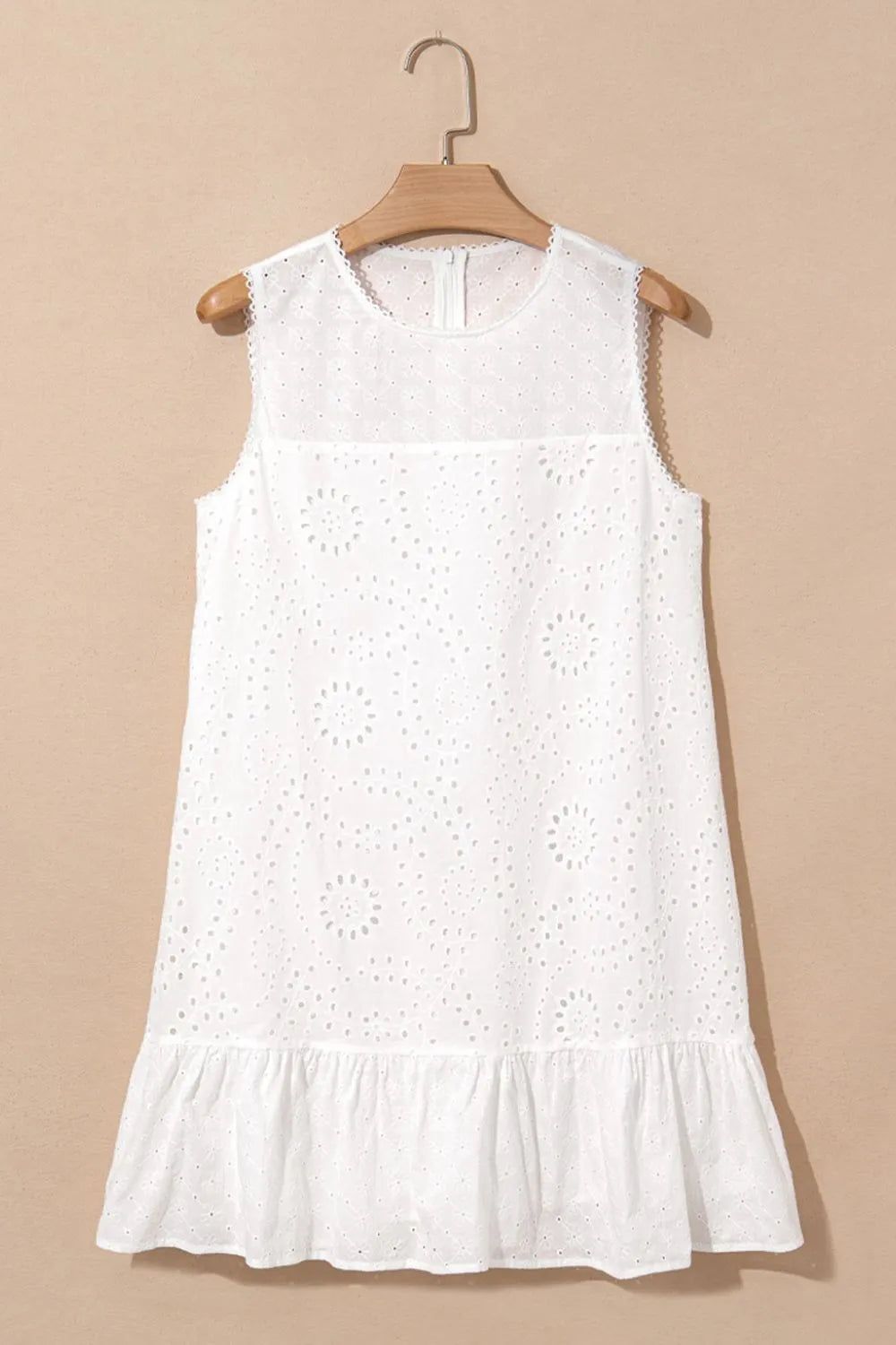 Floral Eyelet Embroidered Sleeveless Shift Dress