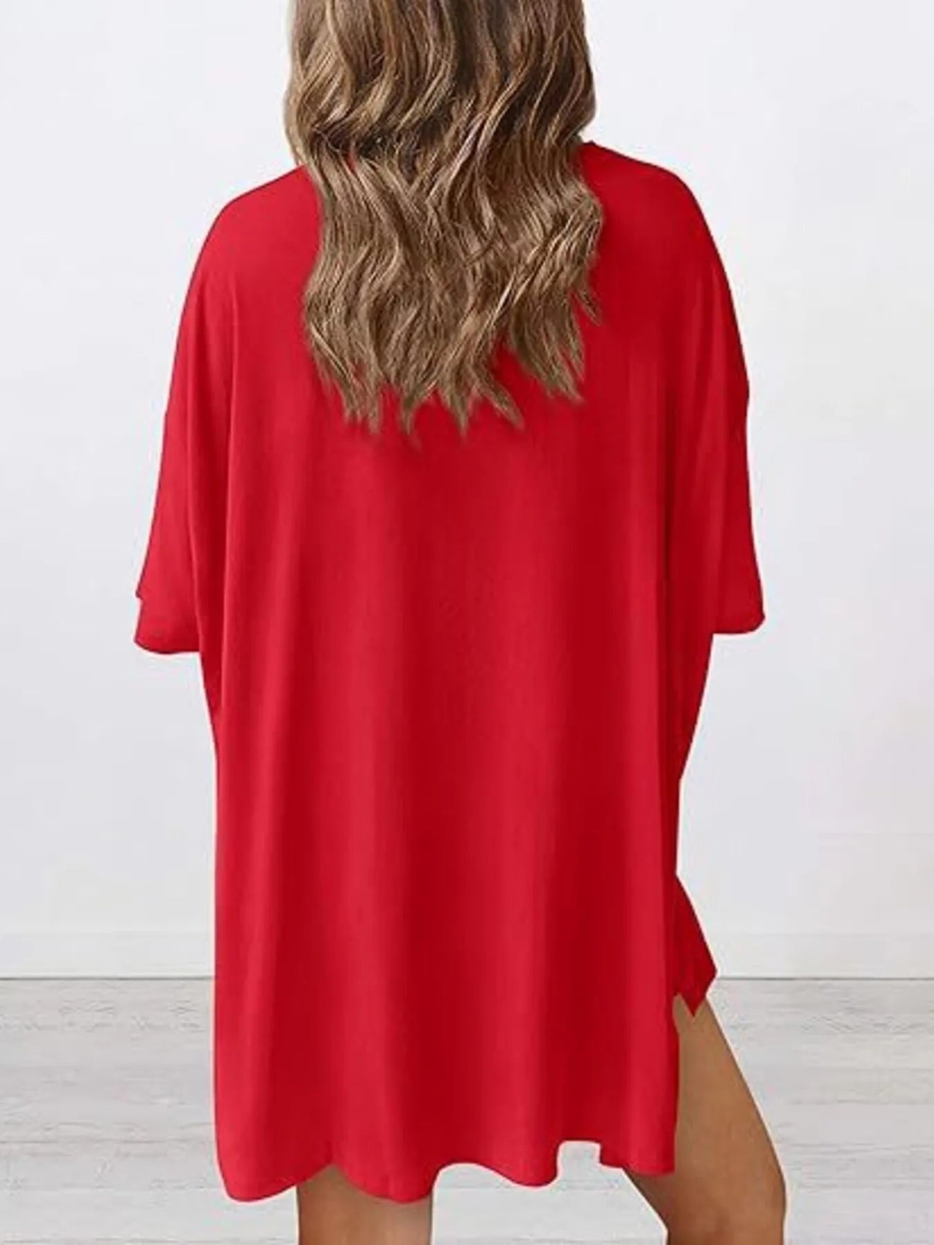 Full Size Oversized Round Neck Top and Shorts Set Plus Size