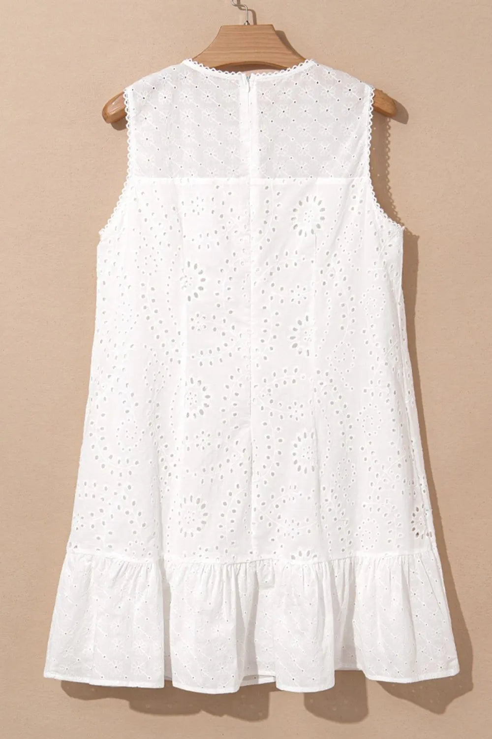Floral Eyelet Embroidered Sleeveless Shift Dress