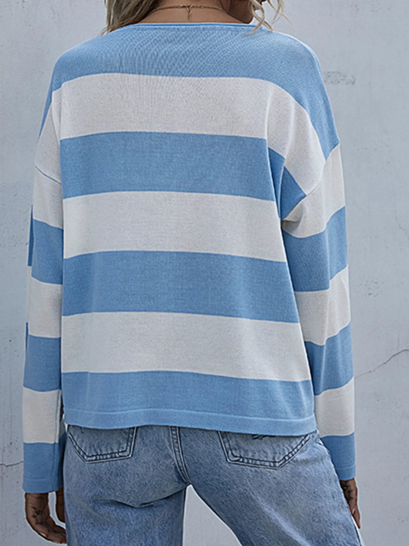 Striped Casual Long Sleeve Knit Top