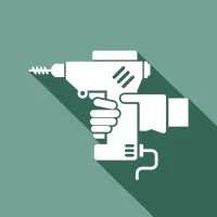 Iconic illustration of a power drill, representing the Brand 10-Piece Premium Hand And Power Tools Starter Kit for Professionals from My Store, designed to elevate craftsmanship and ensure safety in construction projects.