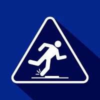 Icon representing slip prevention and safety training, related to SafeBuild Walking Safety Training by Transform 42 for fall protection and safety awareness on construction sites.
