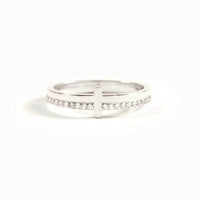 18K Gold-Plated 925 Sterling Silver Cross Ring with Zircon Stones - Elegant Religious Jewelry - Store 42