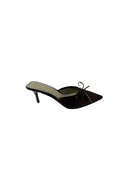 Satin Pointed Toe Pumps Dark Brown