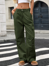 Wide Leg Cargo Jeans Army Green