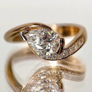1.5 Carat Moissanite Ring in 925 Sterling Silver with 18K Gold-Plated Accent Stones - Store 42