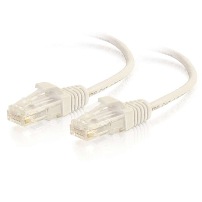 1Ft Cat6 UTP Slim Ethernet Cable, 28AWG, White - High-Speed Network Performance