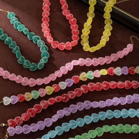 Colorful Resin Heart Necklace