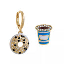 Food Theme Copper Asymmetry Earring Bagel onesize