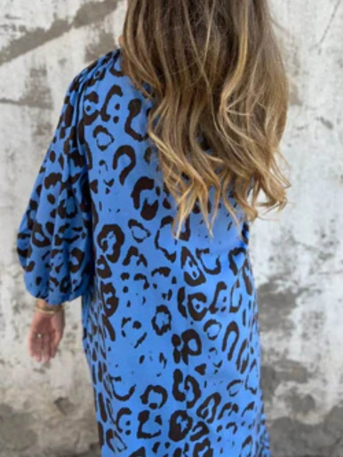 Full Size Printed V-Neck Dress with Pockets Plus Size - Store 42