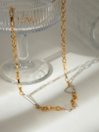 Elegant 18K Gold-Plated Stainless Steel Star Heart Necklace - 17.7 Inch Chain - Store 42