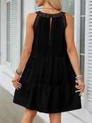 Ruffled Hem Lace Sleeveless Dress