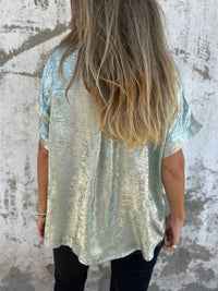 Full Size Collared Neck Short Sleeve Shirt Plus Size - Store 42