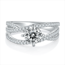 1 Carat Moissanite Ring in 925 Sterling Silver - Elegant Jewelry with Certificate & Box Included - Store 42