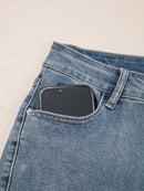 Distressed Ankle-length Straight Jeans
