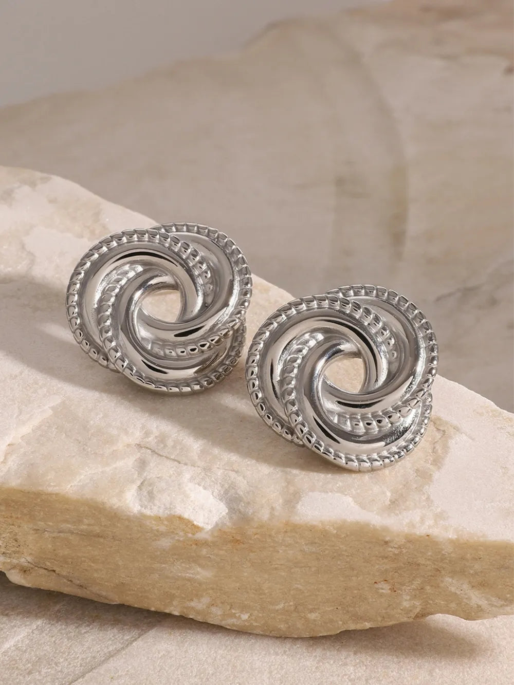 Stainless Steel Volution Stud Earrings