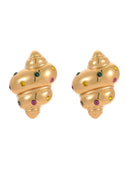 18K Gold-Plated Spiral Earrings with Inlaid Zircon - Elegant Jewelry for Every Occasion - Store 42
