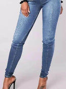 Full Size High-Waisted Double-Breasted Skinny Jeans Plus Size - Store 42
