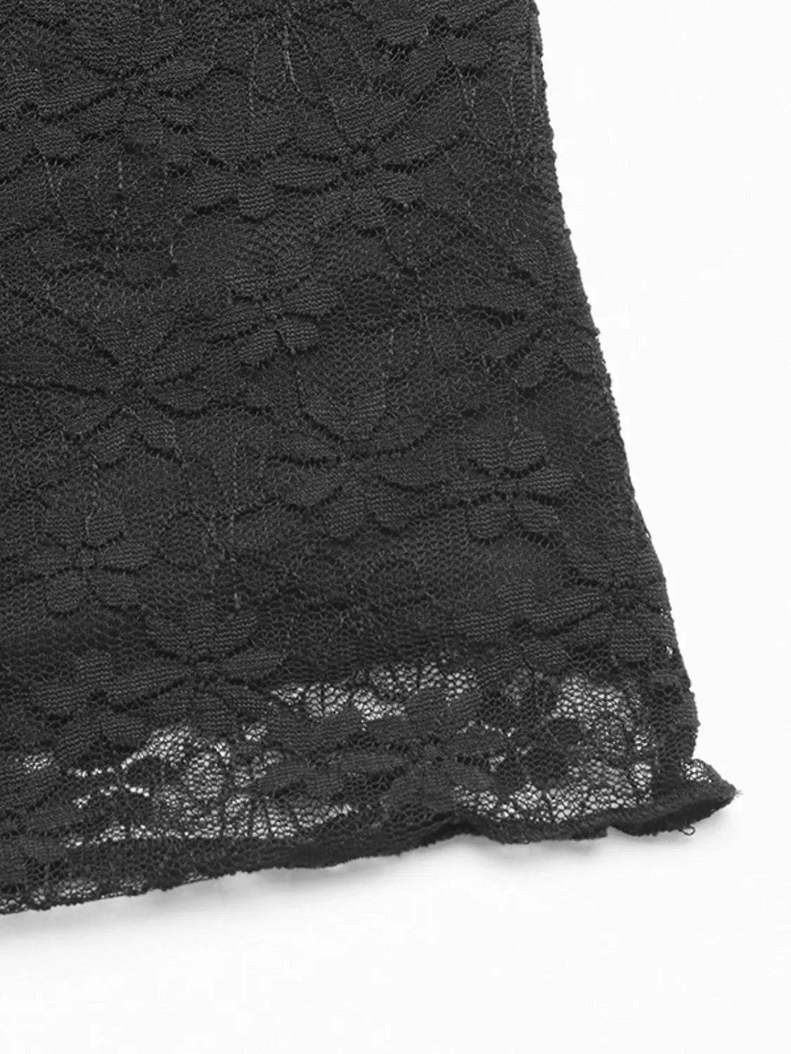 Trendy Lace Round Neck Short Sleeve Top - Highly Stretchy Polyester Blend - Store 42