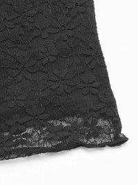 Trendy Lace Round Neck Short Sleeve Top - Highly Stretchy Polyester Blend - Store 42