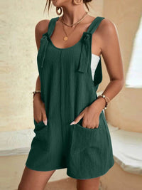 Full Size Knot Strap Romper with Pockets Plus Size - Store 42