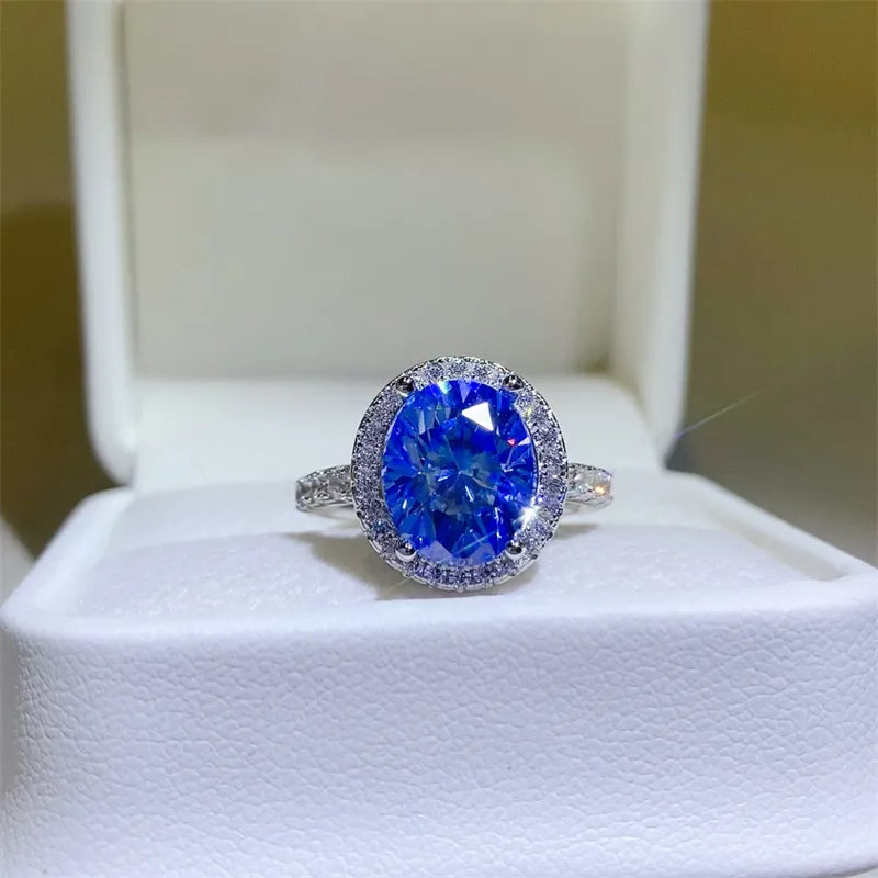 5 Carat Moissanite Ring in 925 Sterling Silver, Elegant and Dazzling Design, Size Options Available