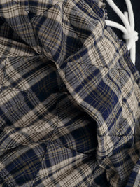 Drawstring Plaid Skort